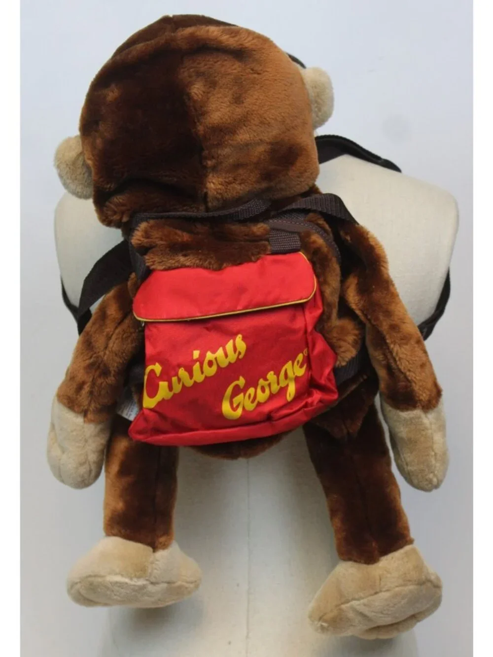 Vtg Curious George Plush Backpack Monkey on Back Wildkin Puppet